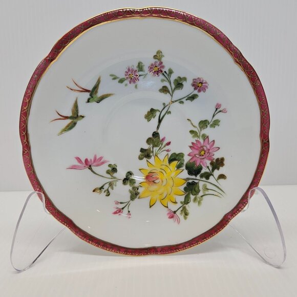 Hand Painted Chubu China Occupied Japan Cup & Saucer Gold Trim & Accents - Picture 5 of 8